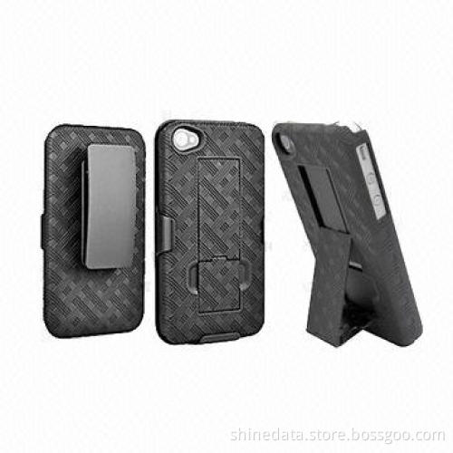 Plastic Case for iPhone4/4S with Stand, Swivel Holster, Snap up Kickstand and Locking Mechanism